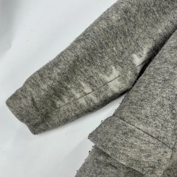 SAMSOE & SAMSOE Women's Designer Gray Front Button Long Pea Coat Oversized M - Picture 4 of 10